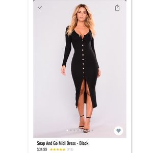 Black fashion nova snap dress